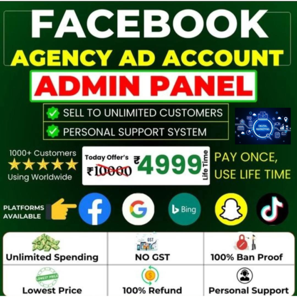 Facebook Agency AD Account Admin Panel
